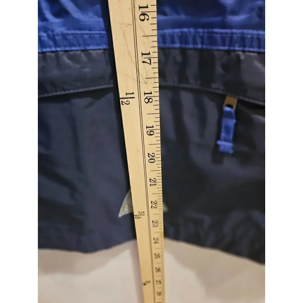 LL Bean Medium 10-12 Kids Hooded Windbreaker Jacket Front Zip Navy